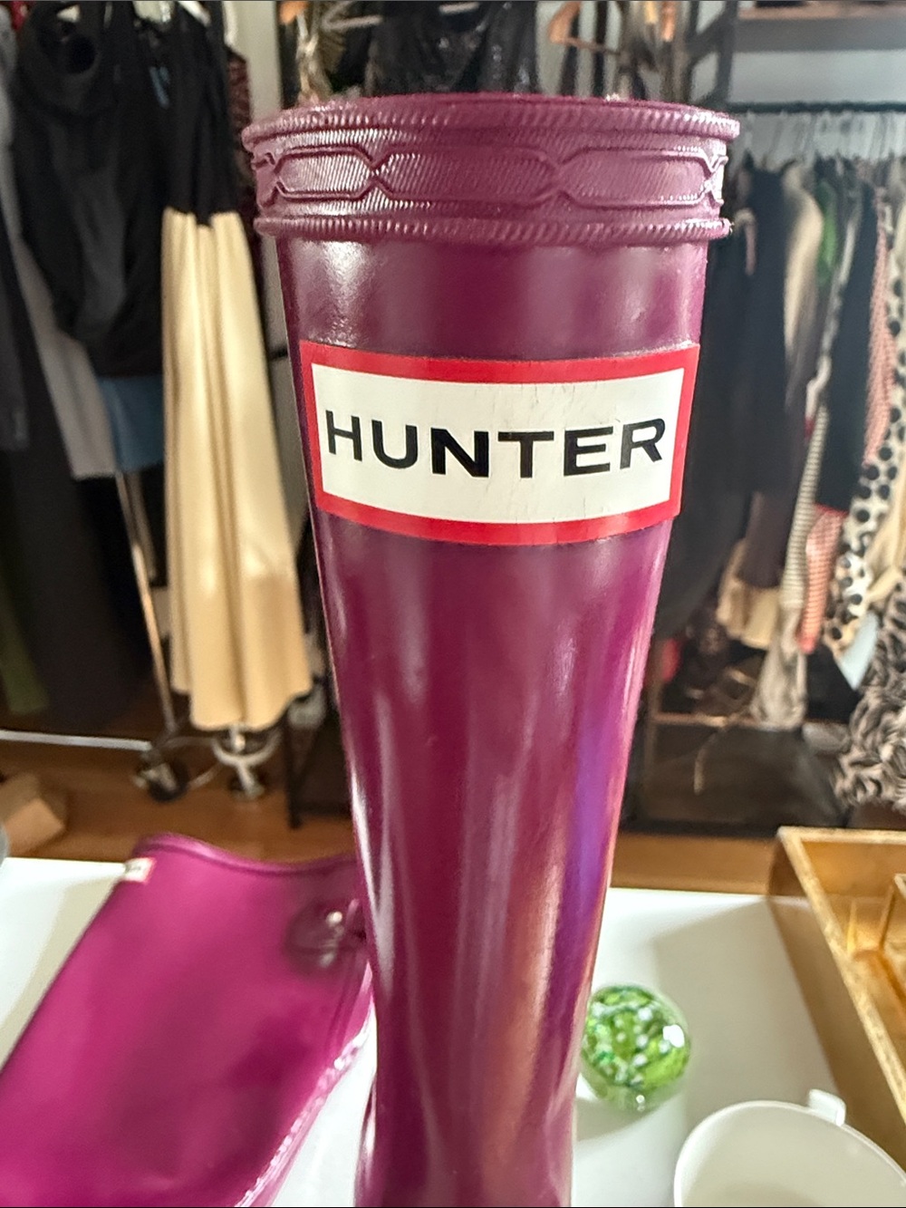 Hunter Tall Rain Boot in Berry Plum